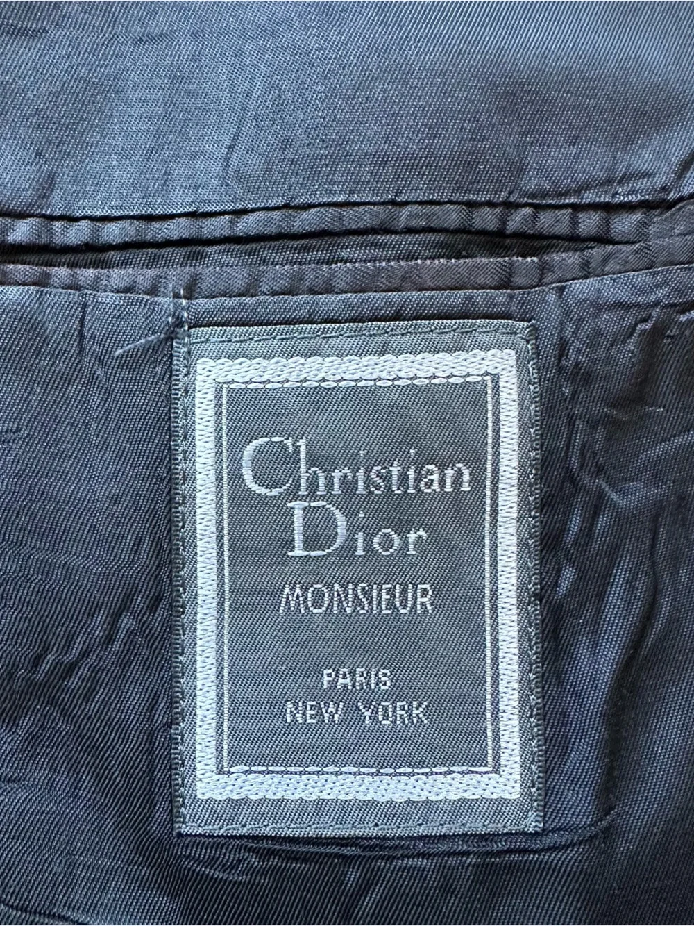 Vintage Christian Dior Monsieur Blazer Men's 44L 100% Wool Gray Pinstripe USA